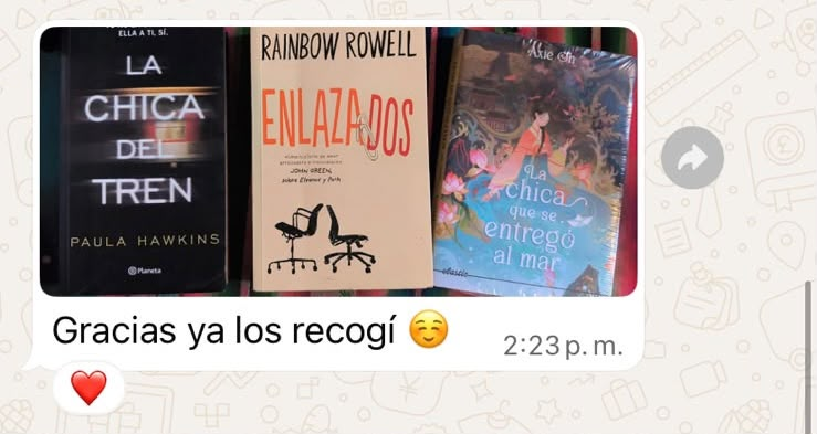 Mensaje de un cliente: Gracias, ya los recogí